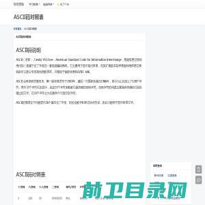 ASCII码对照表